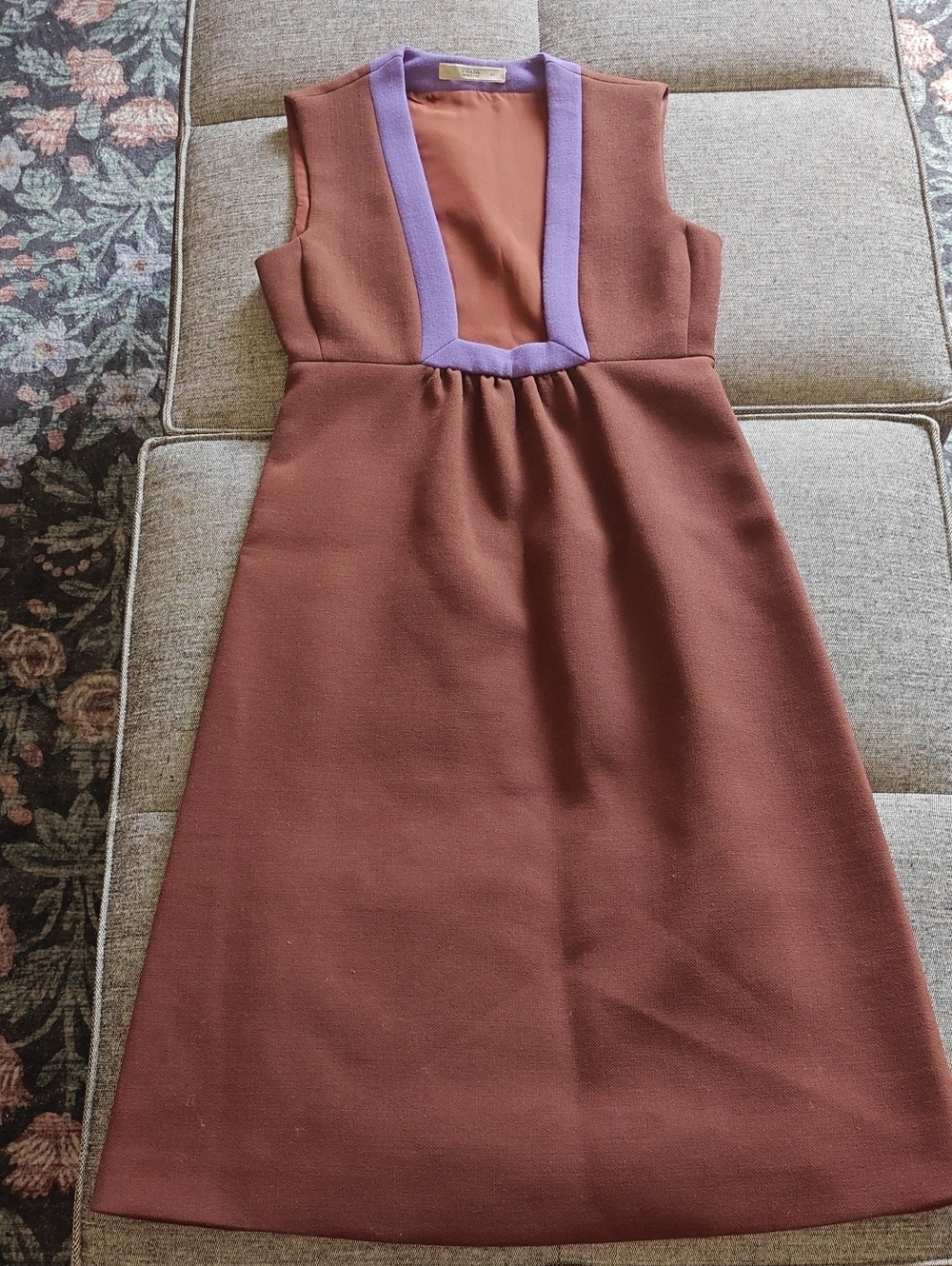 Prada Brown Dress with Purple Trim